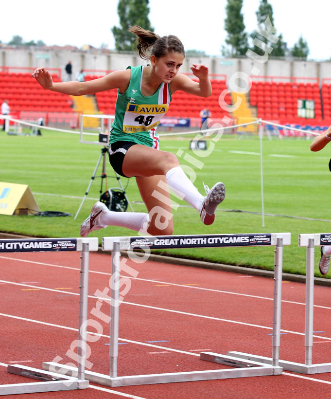 Sydney Robertson (Northumberland) 100 metres Junior Girls, 2011 Aviva English Schools' 81st Track and Field Championships , Gateshead International Stadium